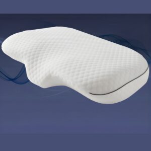 Oreiller anti ronflement doux sur fond bleu