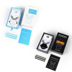 2 kits de blanchiment dentaire, un noir et un blanc